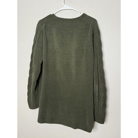J. Jill Women’s Olive Green Chenille Cable Knit Sweater Size LT L Tall Large - Picture 3 of 8